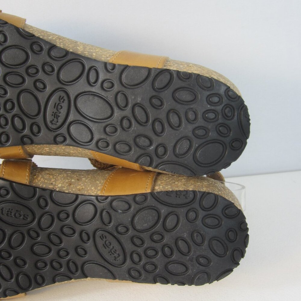 New Taos Womens 9 - 9.5 Beige Woven Leather Wedge Sandals Slide Comfort EU 40 - Picture 5 of 14